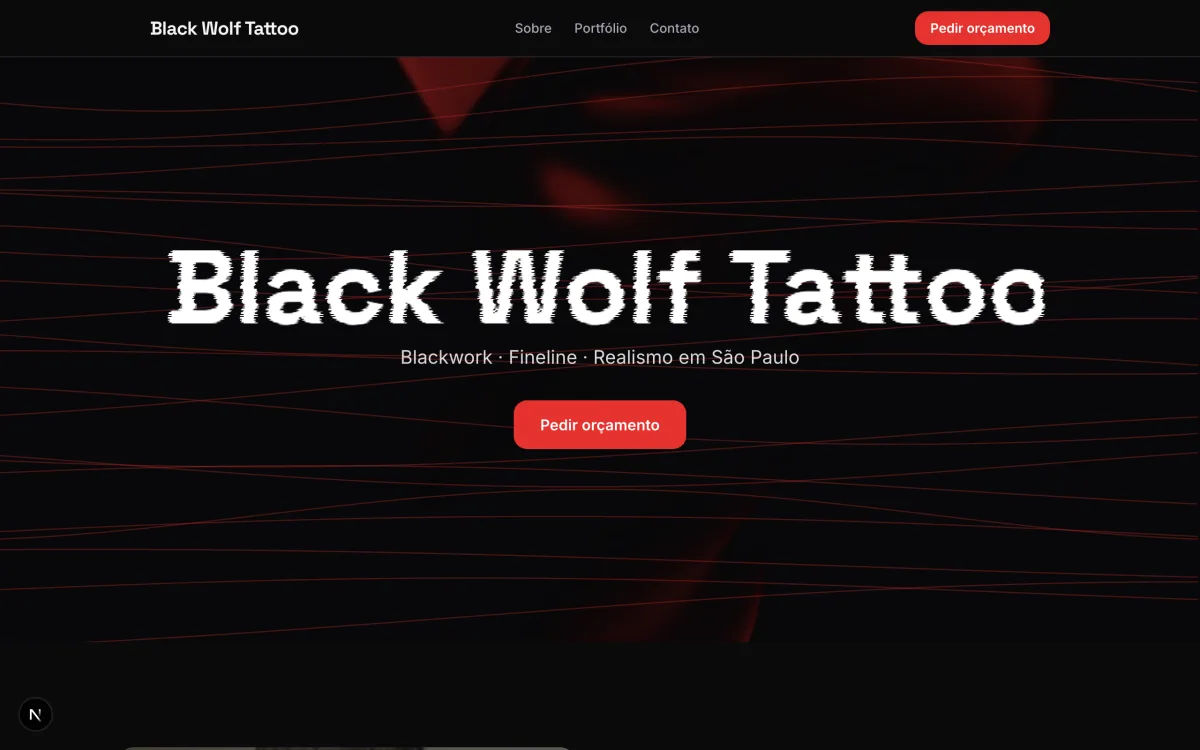 Site da Black Wolf Tattoo publicado no Inktrait