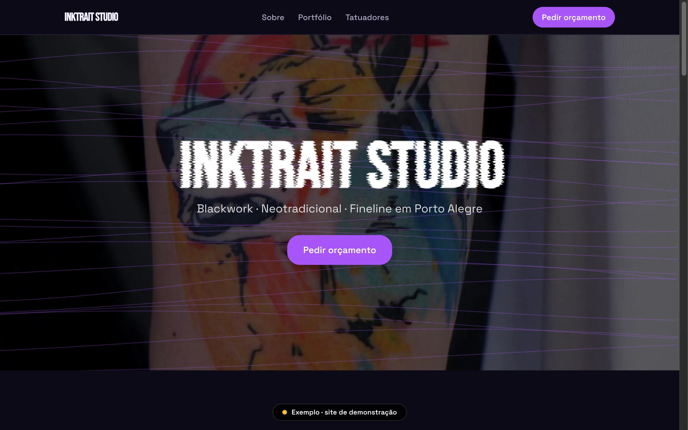 Site da Inktrait Studio publicado no Inktrait