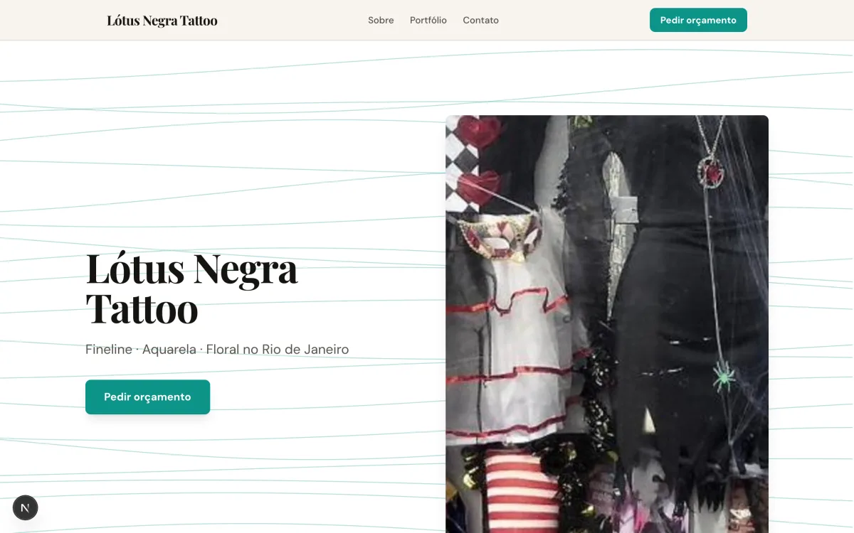 Site da Lótus Negra Tattoo publicado no Inktrait